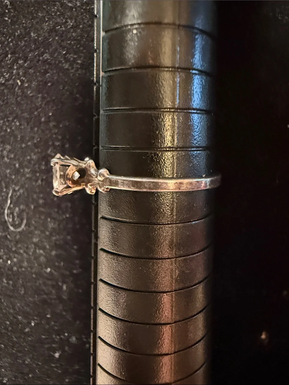 Silver-Tone Round-Cut Solitaire Ring in Clear Crystal Size 9